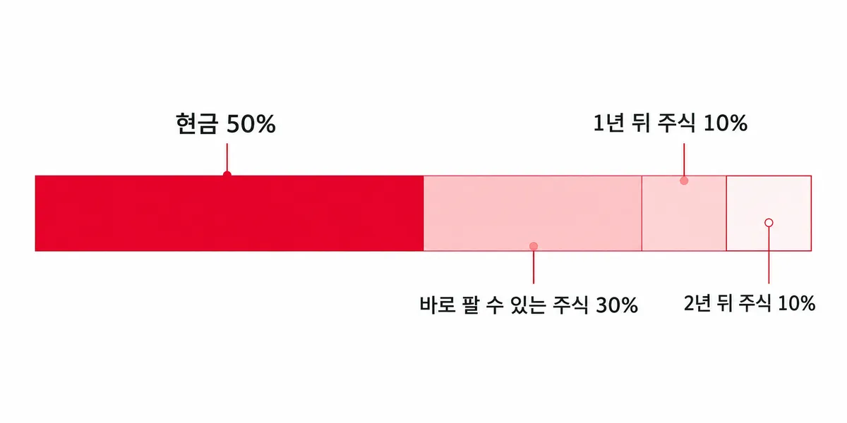 가결된 26년 PS 지급 구성: 현금 50%, 바로 팔 수 있는 주식 30%, 1년 뒤 주식 10%, 2년 뒤 주식 10%